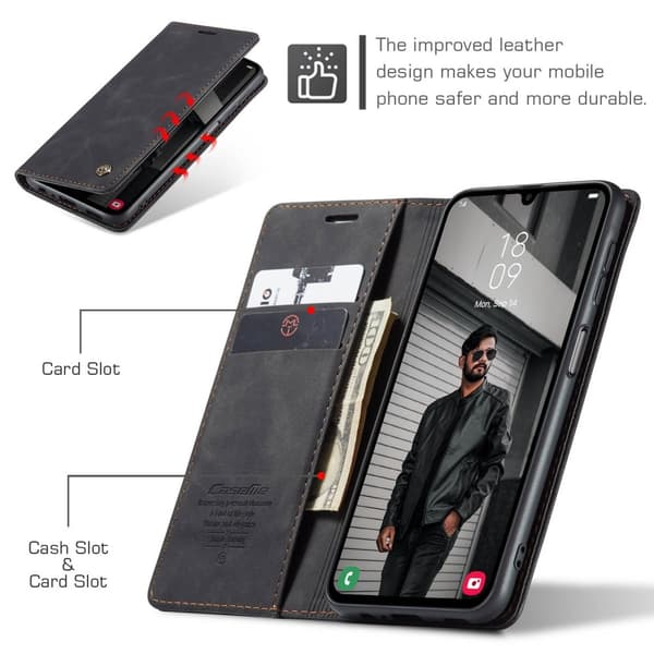 CASEME Retro Pung Taske til Samsung Galaxy A16 - Sort Black