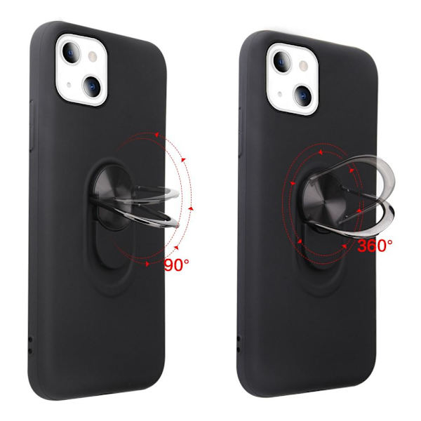 iPhone 13 Mini Finger Ring TPU Hybrid Case Stativ Black