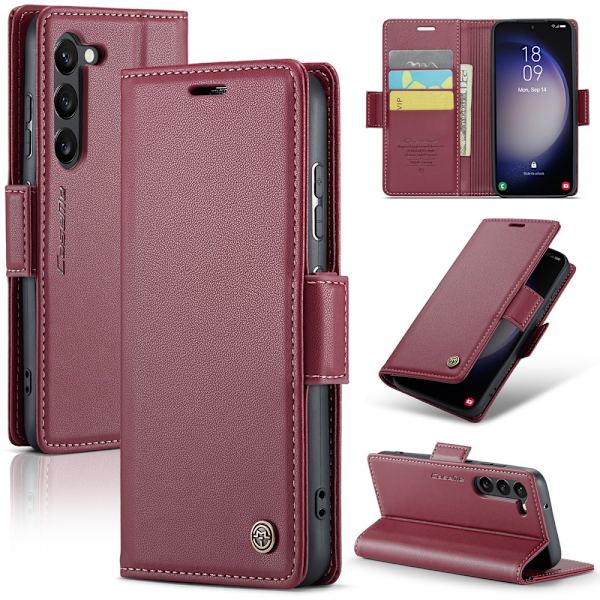 CASEME Retro Lompakkokotelo Samsung Galaxy S24 Red