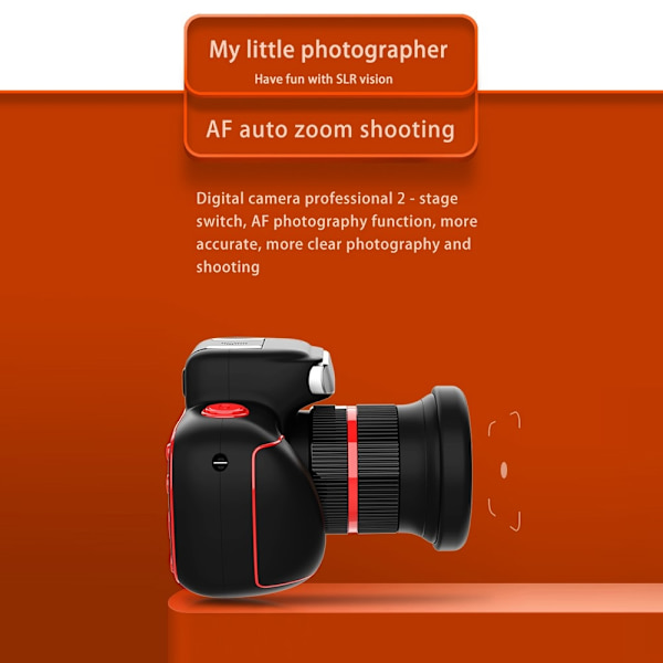 D6PRO 2,4" digital zoom kamera med dubbla objektiv 4K videoinspelare + 32GB TF-kort Svart