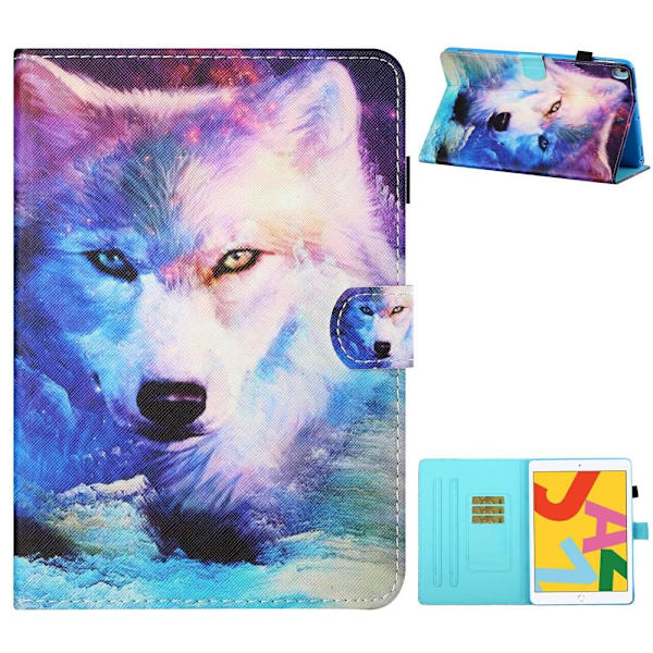 iPadille 10.2 (2021)/(2020)/(2019) Tabletin suojakotelo - Wolf Multicolor