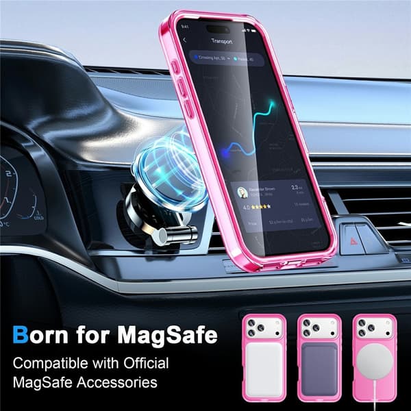 Telefoncover med skærmbeskyttelse til iPhone 18 Pro Max / 17 Pro Max Pink