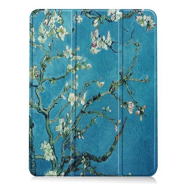 Til iPad Air 11 (2024) Etui Tre - fold Stativ Tablet Cover med Pen Holder - Blossom Multicolor