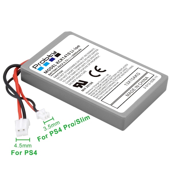Erstatningsbatteri Playstation 4 PS4 Slim kontroller Grey