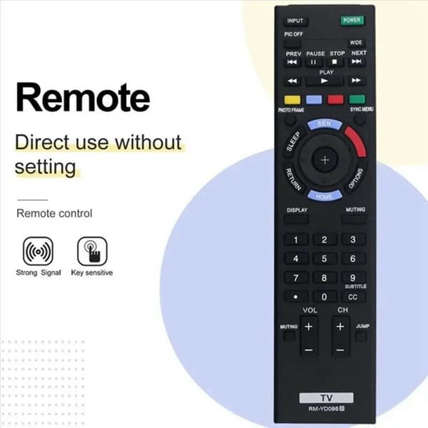 Fjärrkontroll Ersättning för RM-YD096 För Sony TV Svart