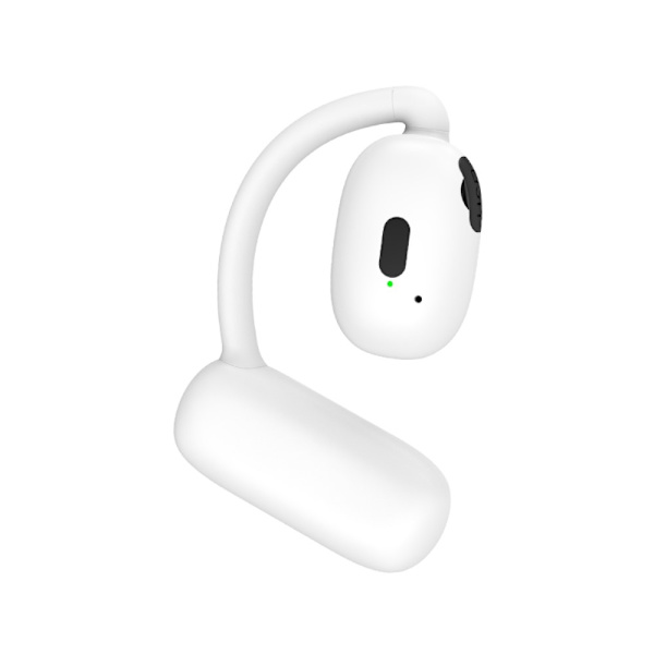 Enkelt øre krok hodetelefon Bluetooth 5.4 Stereo hodetelefon - Hvit White