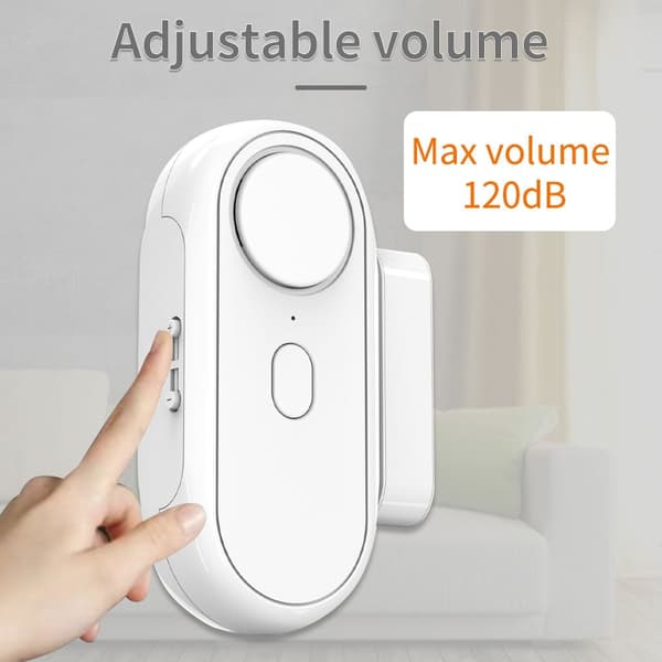 Alarm Door Sensor High Decibel Window Doors Anti-theft System with Remote Control White