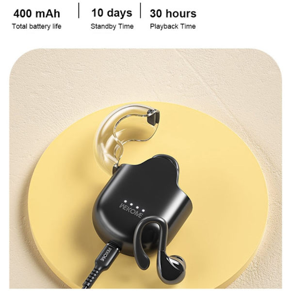 WEKOME Bluetooth-hodetelefoner Semi-in-Ear Trådløse hodetelefoner - Svart Black