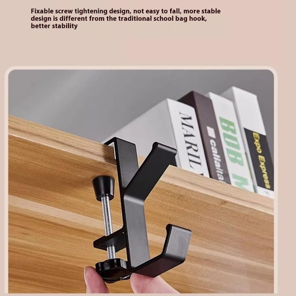 Skrivebord Edge Hook Ryggsekk Veske Hodetelefonhenger Under Bord Oppbevaring - Svart Black