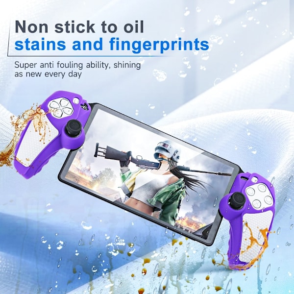 Playstation 5 / PS5 Silikon Skin Skal Fodral Anti-Slip Skydd + Joystick Caps - Blå Blå