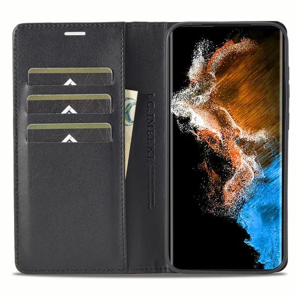 LC.IMEEKE Lompakkokotelo Samsung Galaxy S24+ - Musta Black