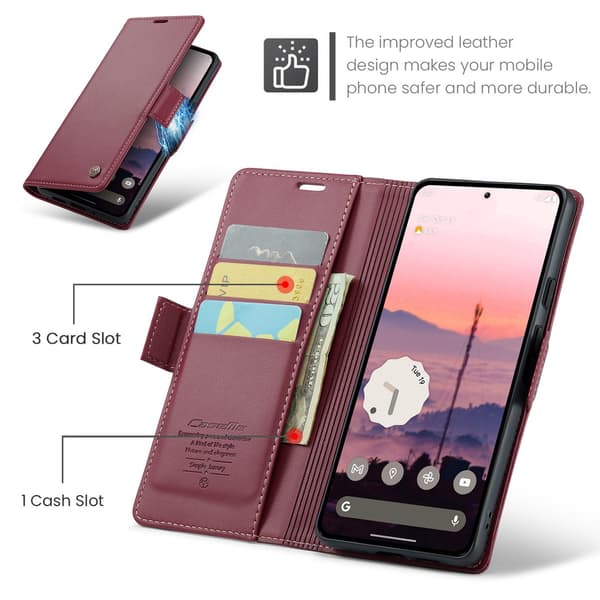 CASEME För Google Pixel 10 Pro / 10 / 9 Pro / 9 Fodral Stativ Telefonfodral Röd