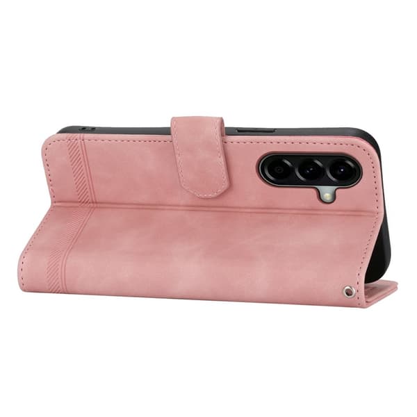 DIERFENG For Samsung Galaxy A57 5G Wallet Case with Stand and Wrist Strap Pink