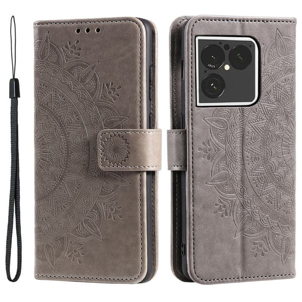 Plånboksfodral med Stativ och Handledsrem till Sony Xperia 1 VIII grå