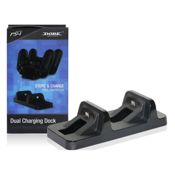 DOBE Dual Charging Dock Station til PS4 trådløse controllere Black