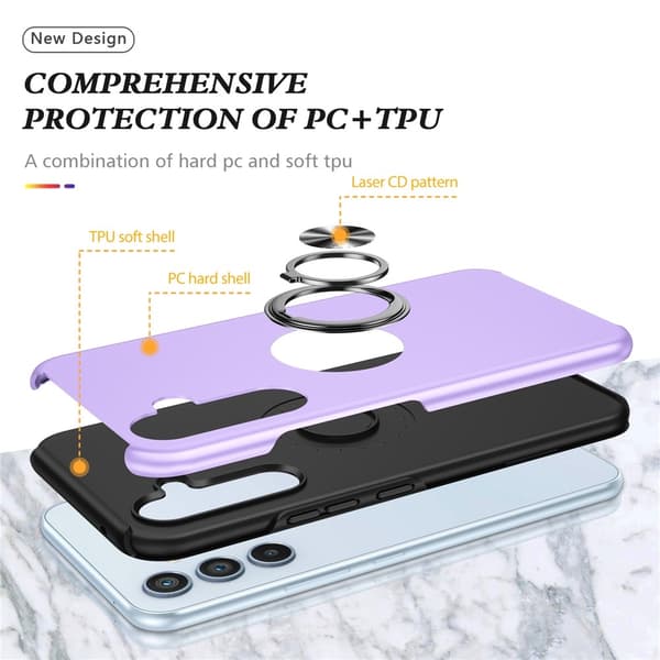 Phone Case with Ring Holder for Samsung Galaxy A57 5G Purple