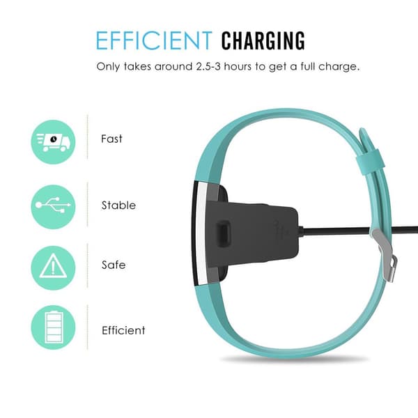 Fitbit Charge 2 USB Laddningskabel Svart