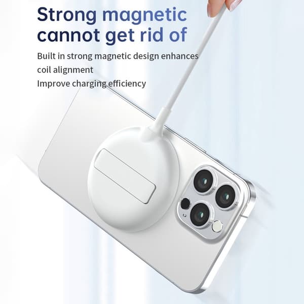 Trådløs lader for iPhone 13 / 12-serien 15W magnetisk lader med stativholder White