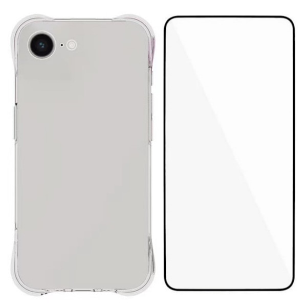 WANLONFENG mobildeksel med skjermbeskytter til iPhone 17e / 16e Transparent