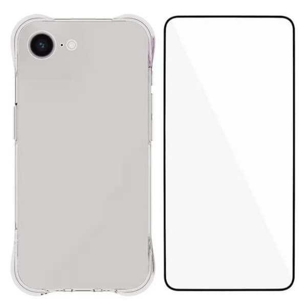 WANLONFENG mobilskal med skärmskydd till iPhone 17e / 16e Transparent