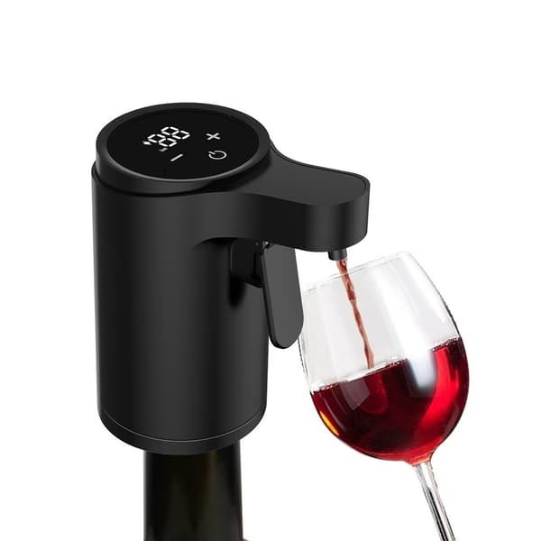Elektrisk dispenser Smart vindispenser med touchskærm til rødvin og whisky – præcis dosering Black