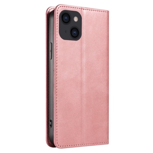 Wallet Stand Telefontaske til iPhone 15 Plus Cell Cell Cover -Ro Pink gold