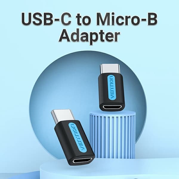 VENTION USB 2.0 USB-C Hane till Micro-B Hona Adapter Mini OTG-konverterare Svart