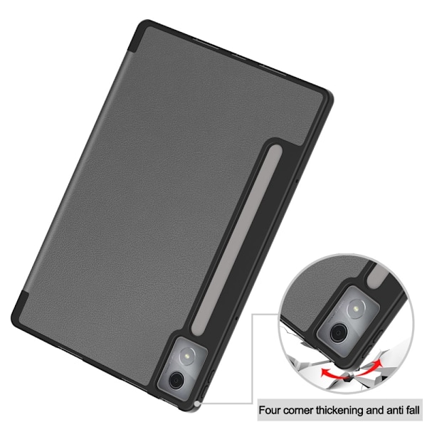 För Lenovo Idea Tab Pro Fodral Tri-Fold Stativ Skal med pennhållare - Grå grå