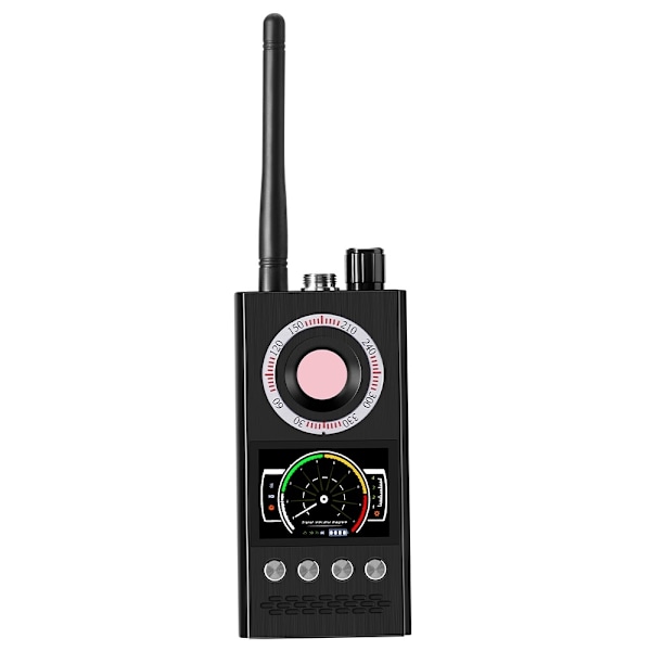 trådlös signaldetektor RF Bug Finder Anti-Spy Kameradetektor GPS Tracker Locator uppgraderad version Svart