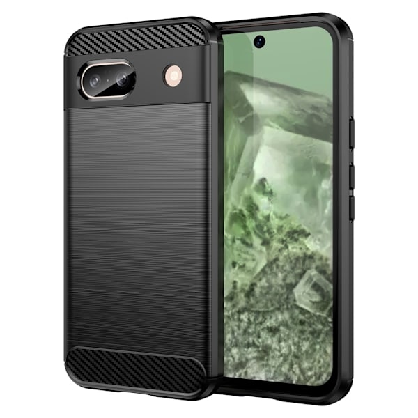 Karbon fiber Texture Skal TPU till Google Pixel 8a - Svart Svart