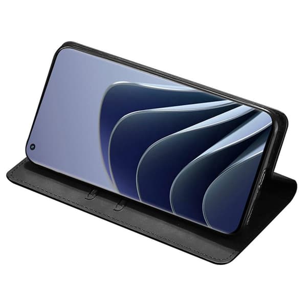 For OnePlus 10T 5G / Ace Pro 5G Skin-touch PU Cover Stativ Black