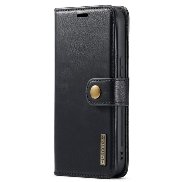 DG.MING iPhone 15:lle Irrotettava 2 - in - 1 - lompakkokuori Black