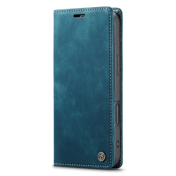 CASEME Retro Wallet Case for iPhone 16 Plus Blue