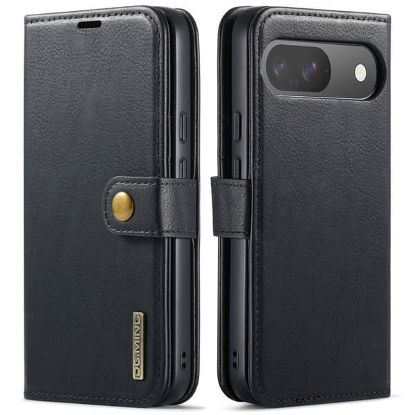 DG.MING Google Pixel 9 / 9 Pro Irrotettava 2 - in - 1 - lompakkokansi Black