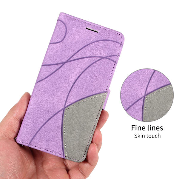 Til Sony Xperia 1 VII KT-serie-1 dobbeltfarve tegnebog Purple