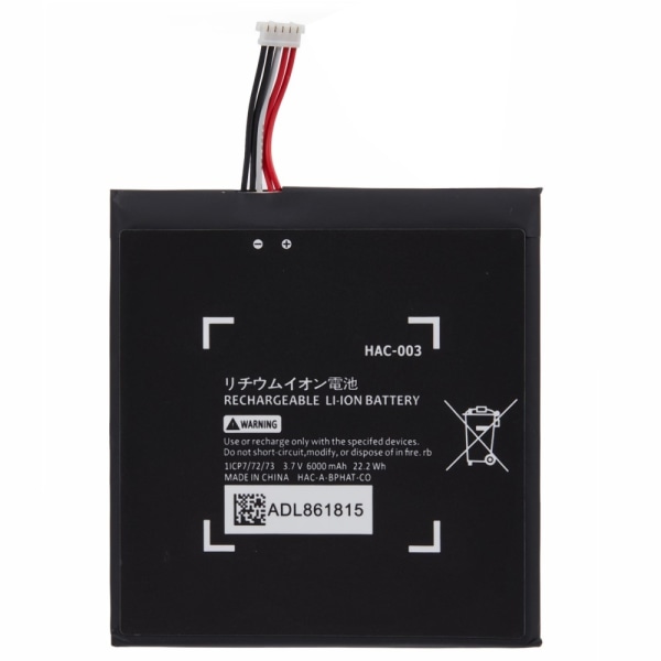 Batteri kompatibelt med Nintendo Switch (2017) 3,7V 6000mAh Black