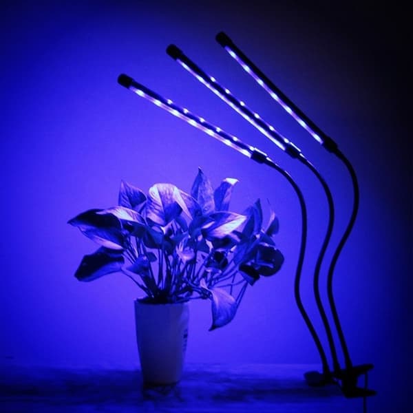 3 hoved Grow Light 60 LED - pærer Plantedyrkning Auto ON/OFF Green