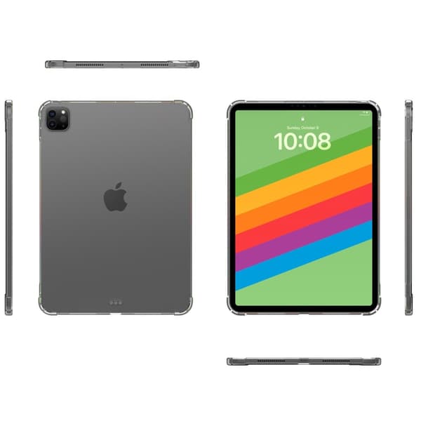 Til iPad Pro 13 (2024) Tablet Etui Fire Drop Beskyttelse TPU Bagside Cover Transparent