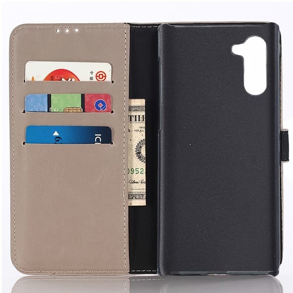 Crazy Horse Lompakkokotelo - Samsung Galaxy Note 10 - Beige Beige
