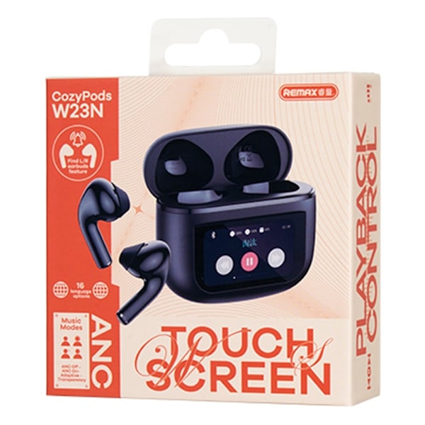 REMAX Cozypods True Wireless Earbuds Touch Screen ANC støjreducerende Bluetooth-hovedtelefoner - Sort Black