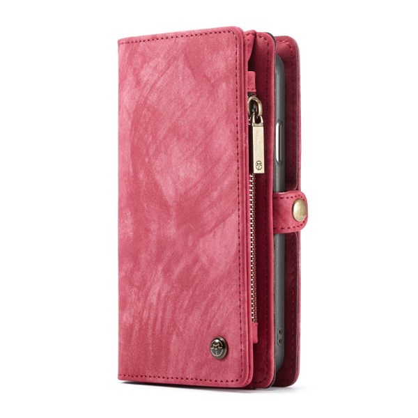 CASEME iPhone XS Max Retro Split läder plånboksfodral - Röd Röd