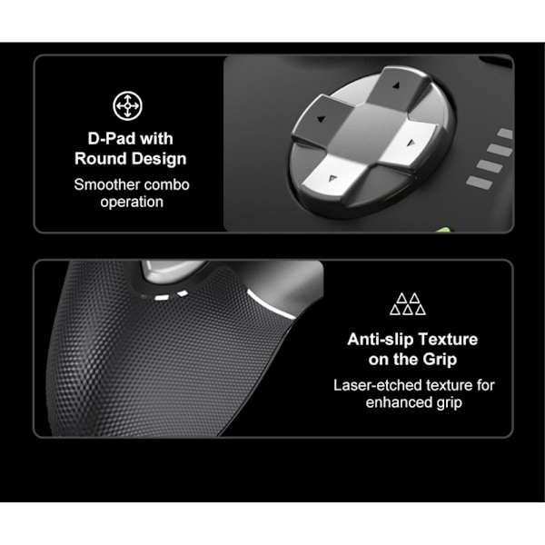 Bluetooth trådlös spelkontroll med mottagare Kompatibel med Steam PC Android iOS Nintendo Switch - Svart Svart