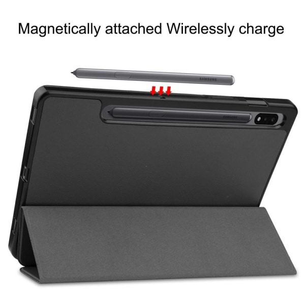Trifoldet stativ Smart Taske til Samsung Galaxy Tab S7 Black