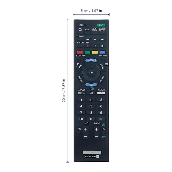 Fjernkontrollerstatning for RM-GD030 For Sony TV Black