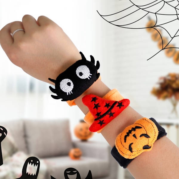 Halloween Slap Band Armbånd - Edderkopp Orange