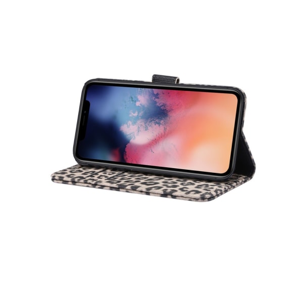 Leopard Pattern Wallet -matkapuhelimen cover iPhone 11 Pro Maxille Brown