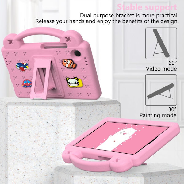 Samsung Galaxy Tab A9 iskunkestävä EVA-vaahtomuovijalustan kuori Pink