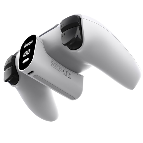 IPEGA til Sony PlayStation 5 Game Controller 2000mAh ekstern batteripakke White