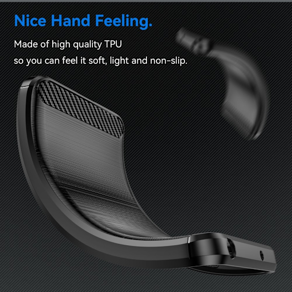 Til Xiaomi Redmi 13C Carbon fiber tekstur Cover Back - Sort Black