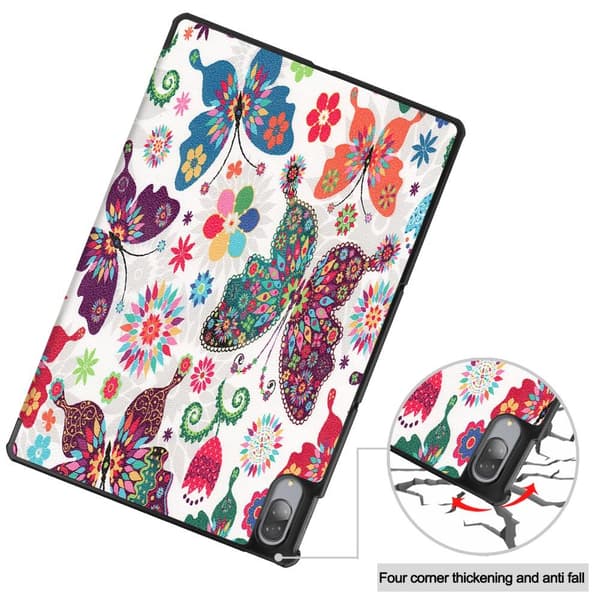 Trifoldet stativdæksel til Lenovo Tab P11 Pro TB - J706F - Butterfly Multicolor